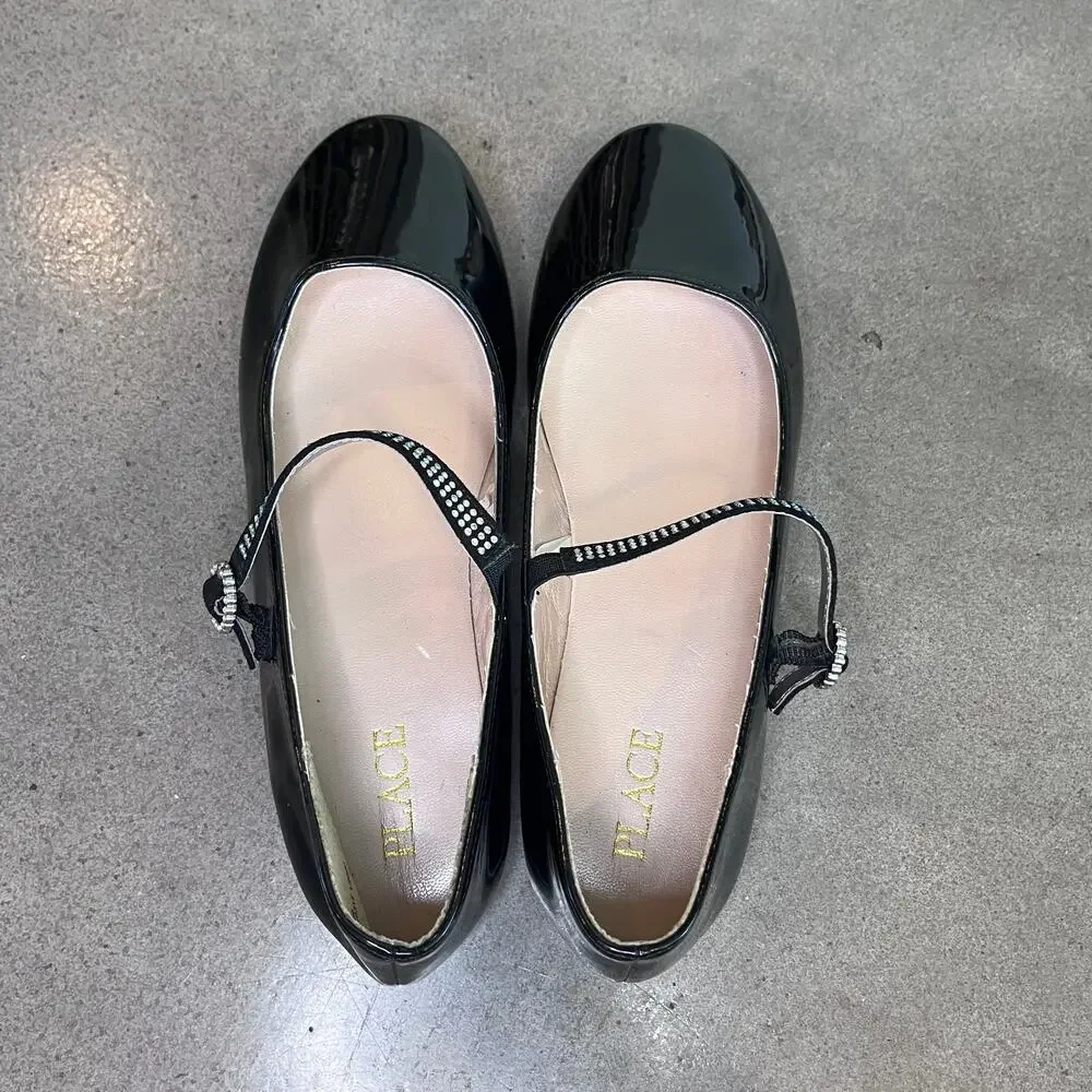 Childrens Place jeweled formal flats Cupcake couture charise black shoes bundle